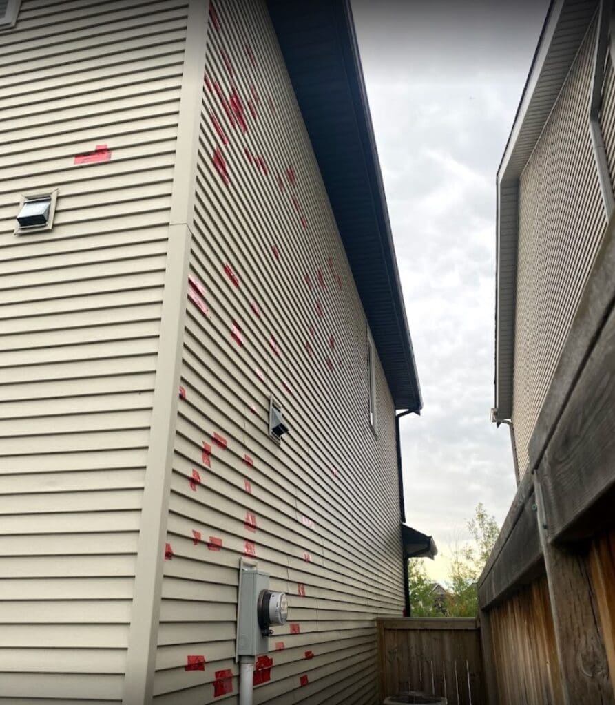 Calgary vinyl siding work in progress